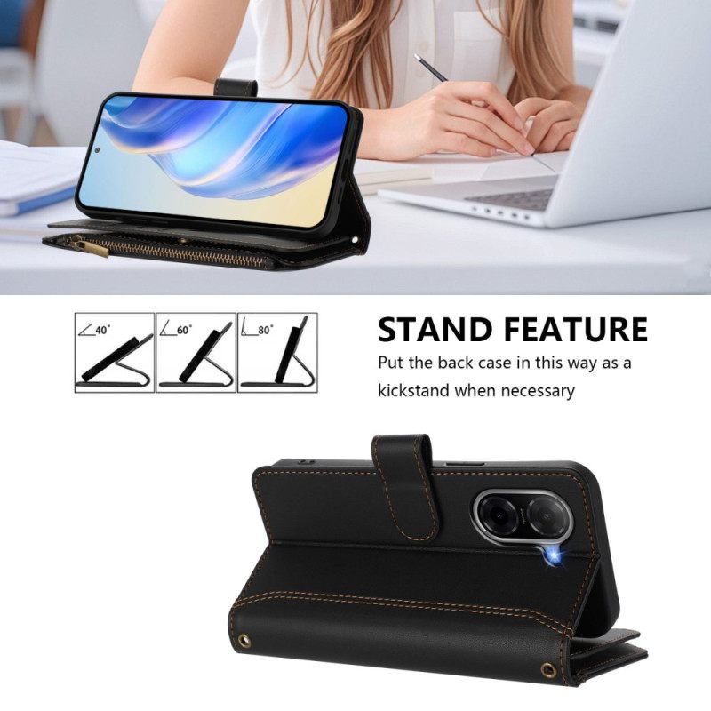 Bescherming Hoesje Poco C71 Portemonnee Met 9 Kaartsleuven En Koord