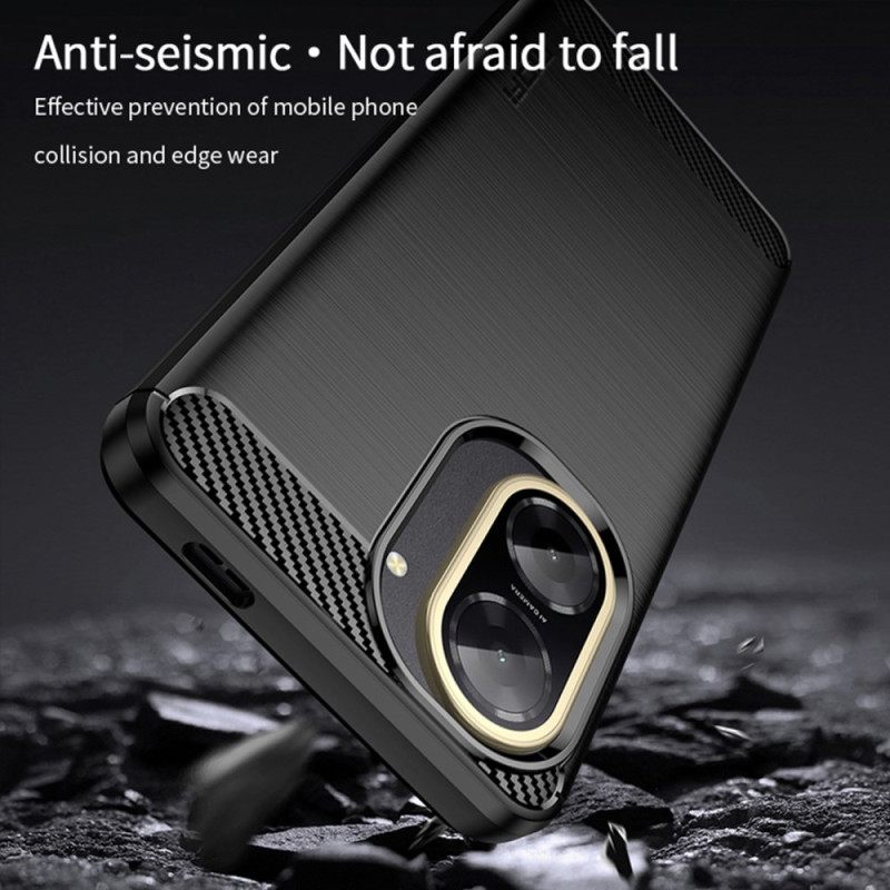 Cover Hoesje Poco C71 Telefoonhoesje Geborsteld Koolstofvezel