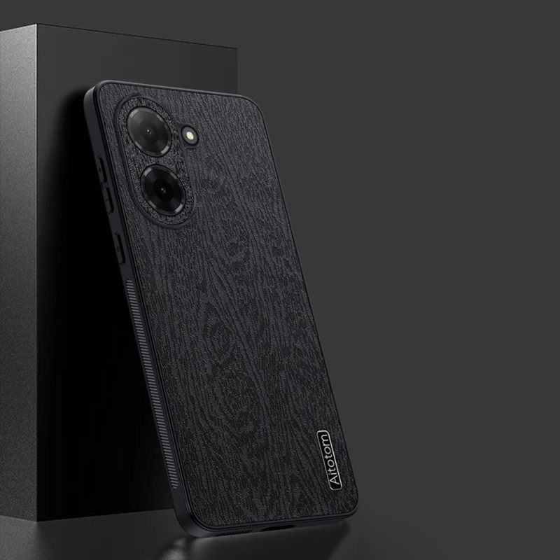 Cover Hoesje Poco C71 Telefoonhoesje Houtnerf