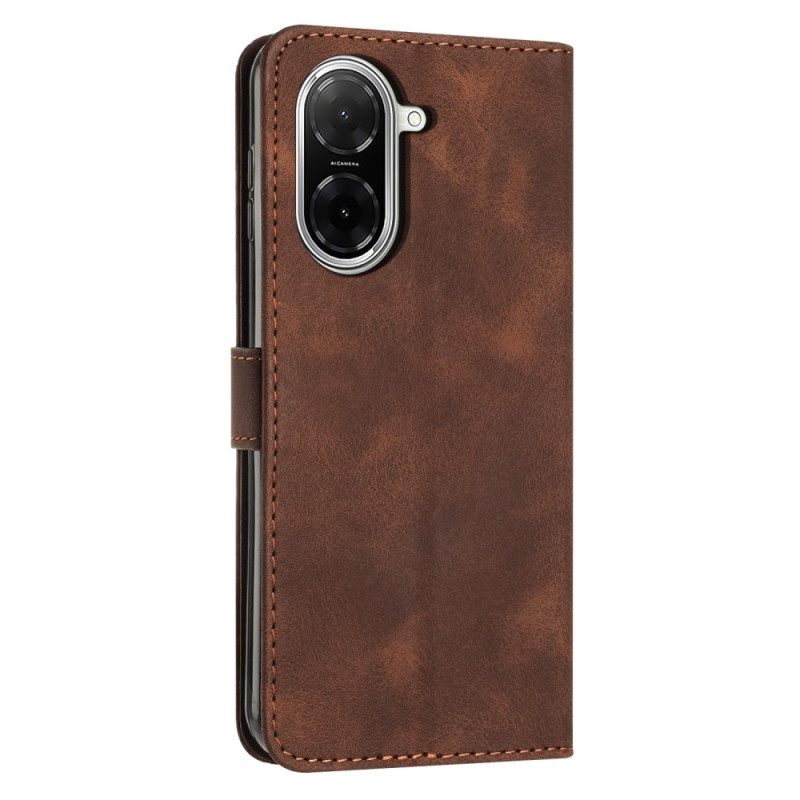 Folio-hoesje Poco C71 Lijndesign Met Bandje