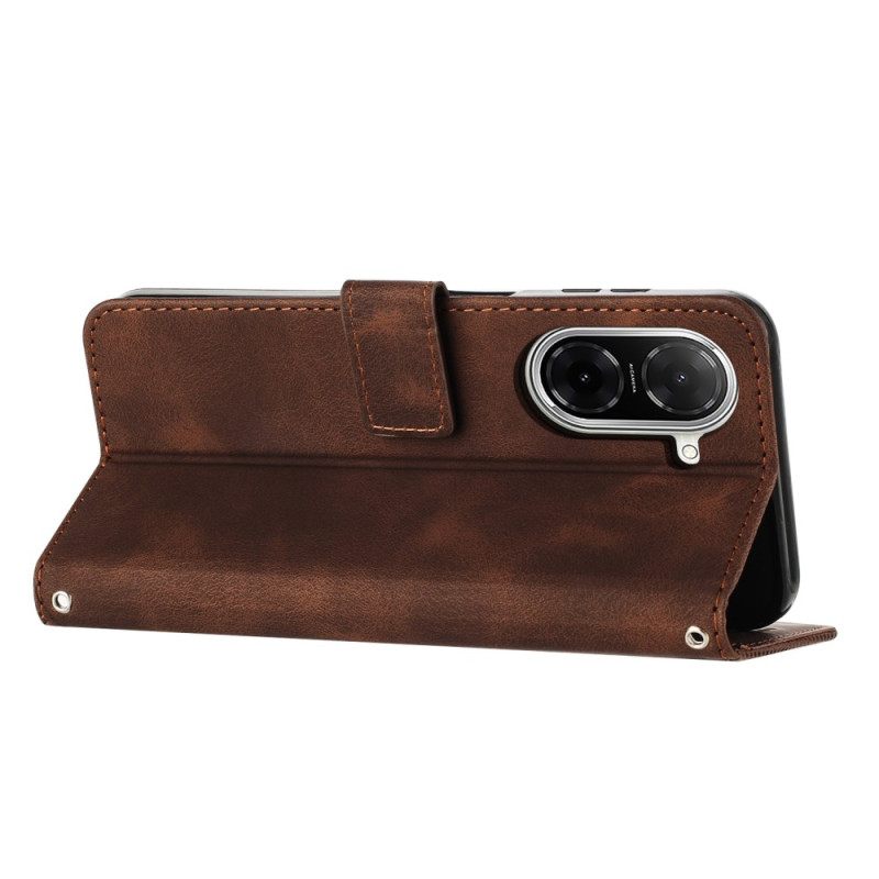 Folio-hoesje Poco C71 Lijndesign Met Bandje