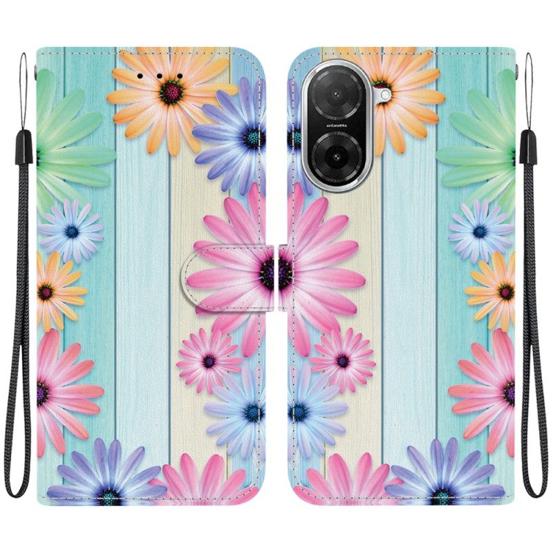 Folio-hoesje Poco C71 Telefoonhoesje Kleurrijke Zonnebloemen