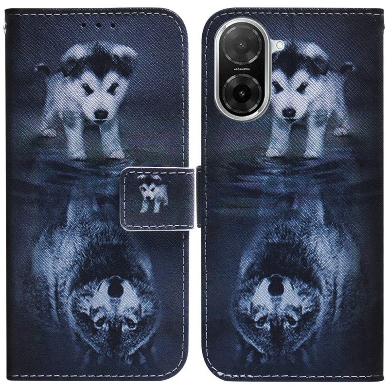 Folio-hoesje Poco C71 Telefoonhoesje Puppy Droom