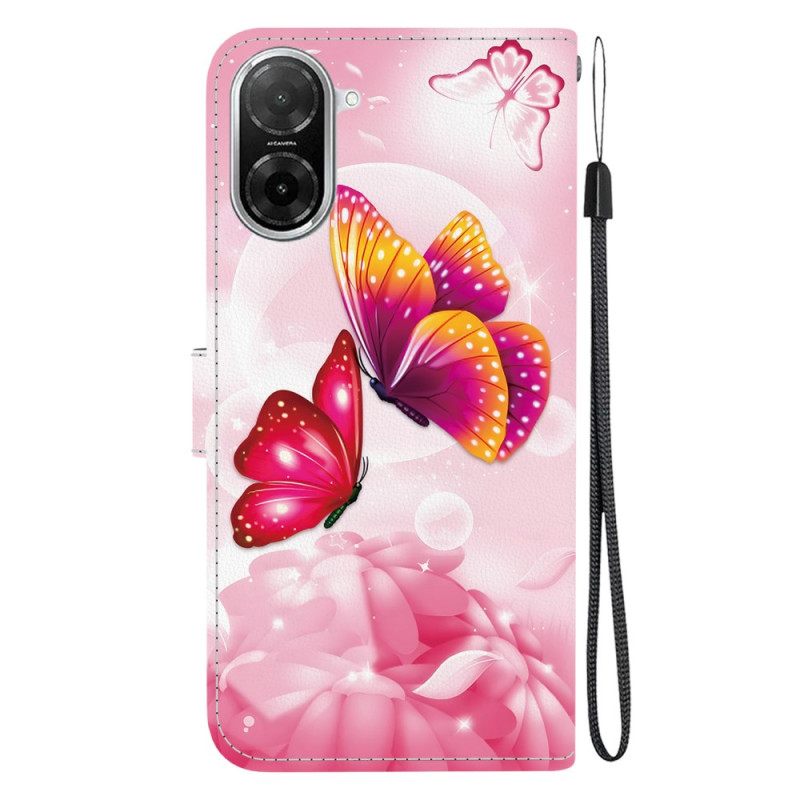 Folio-hoesje Poco C71 Telefoonhoesje Roze Vlinders