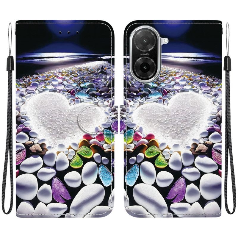 Folio-hoesje Poco C71 Wit Hart