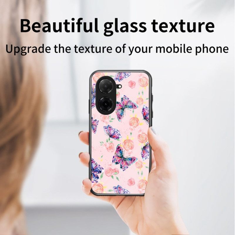 Hoesje Poco C71 Vlinder Gehard Glas Bescherming Hoesje