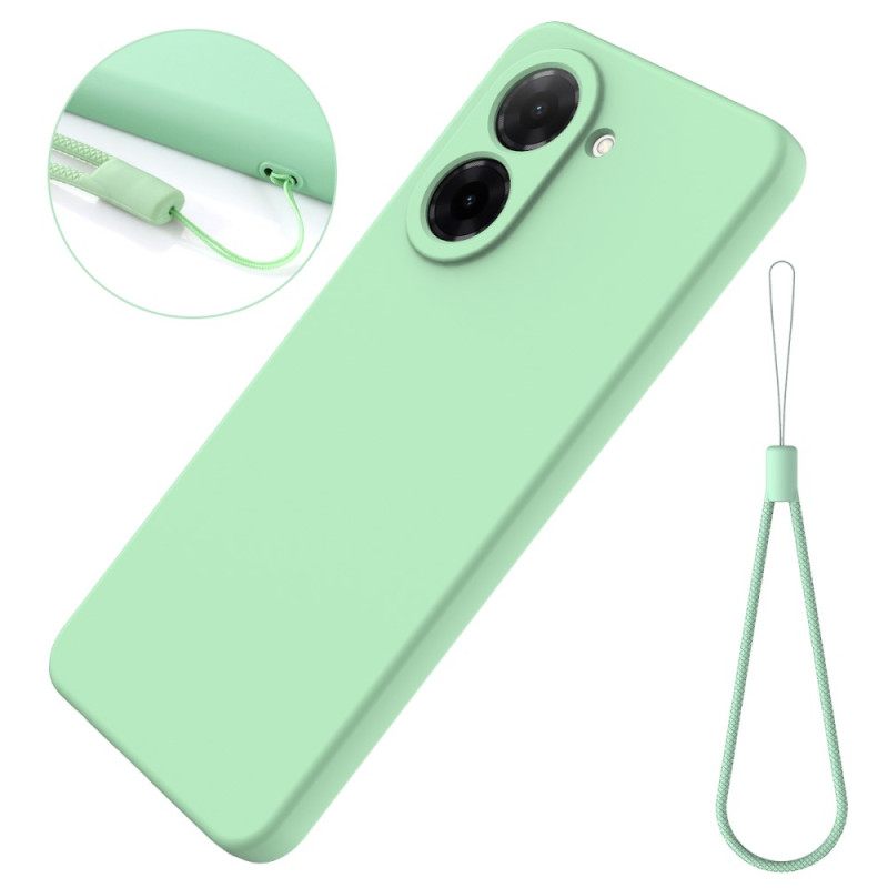 Hoesje Poco C71 Vloeibare Siliconen Met Koord Bescherming Hoesje