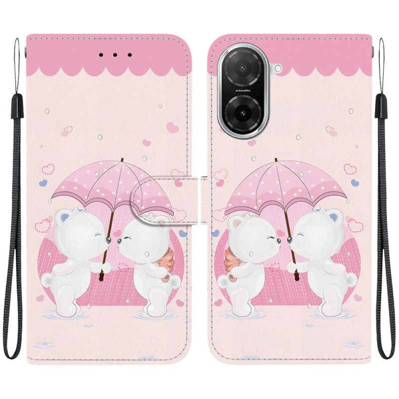 Leren Hoesje Poco C71 Berenpatroon Bescherming Hoesje