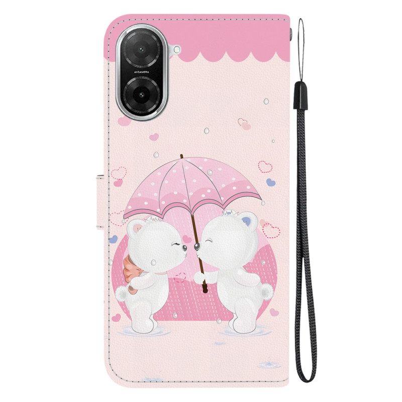 Leren Hoesje Poco C71 Berenpatroon Bescherming Hoesje