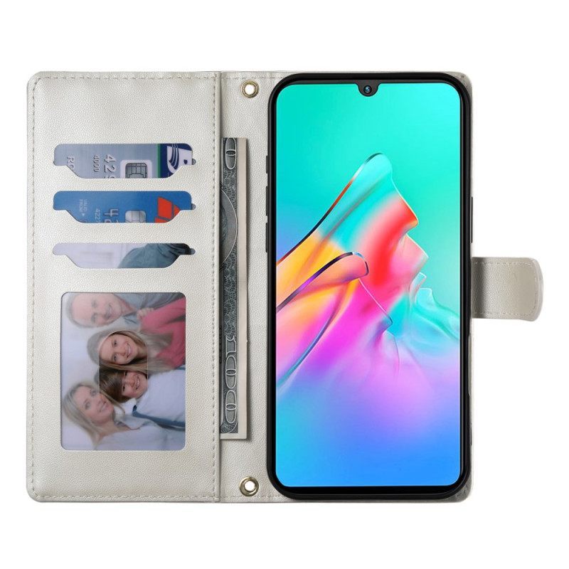 Leren Hoesje Poco C71 Gewatteerd Met Riem En Schouderriem Bescherming Hoesje