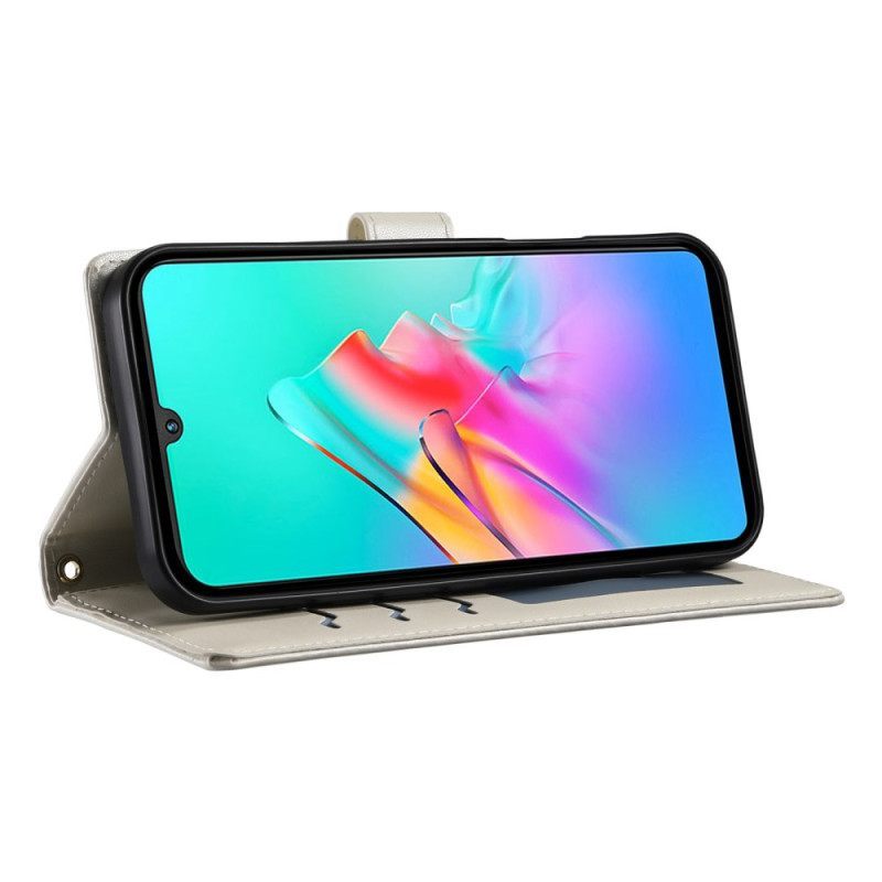 Leren Hoesje Poco C71 Gewatteerd Met Riem En Schouderriem Bescherming Hoesje