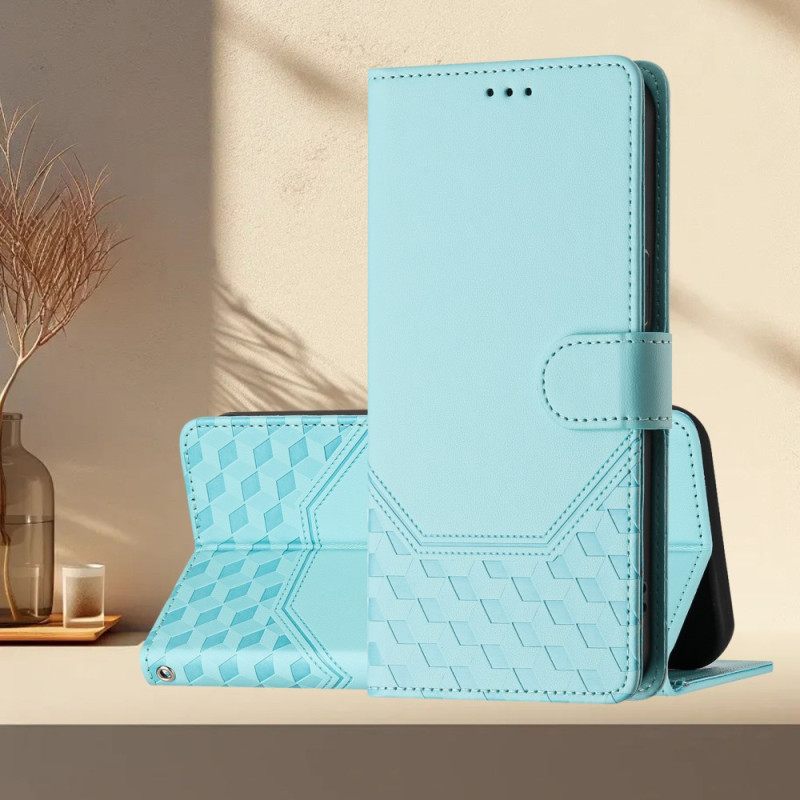 Leren Hoesje Poco C71 Honingraatpatroon Bescherming Hoesje