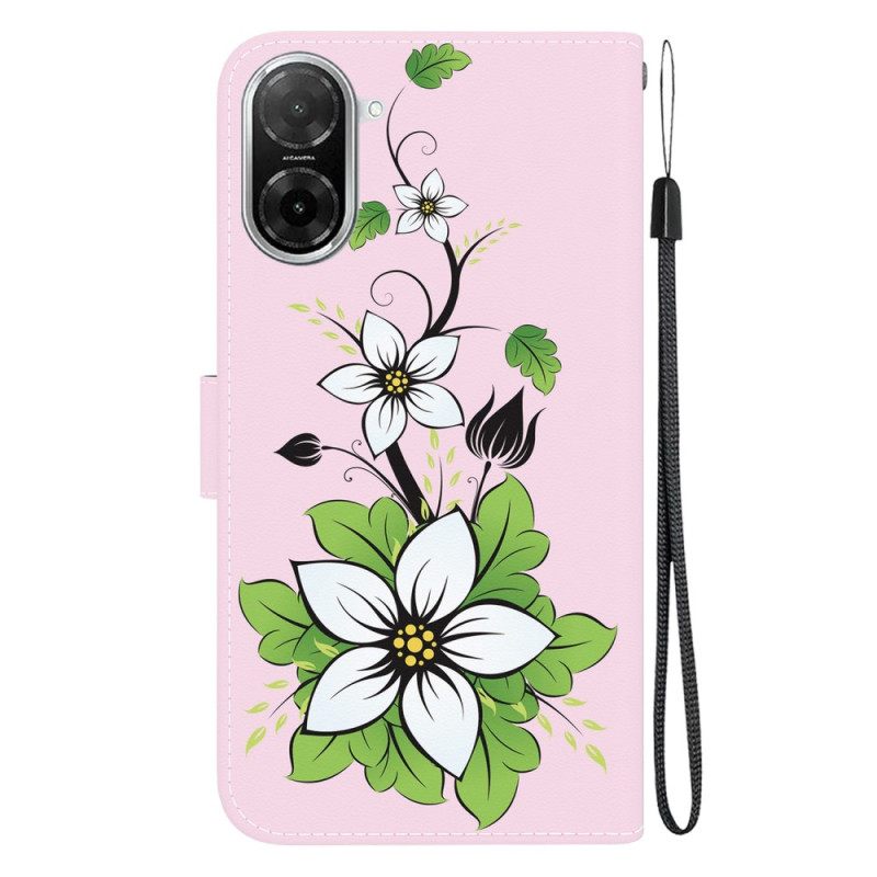 Leren Hoesje Poco C71 Lelie-patroon Bescherming Hoesje