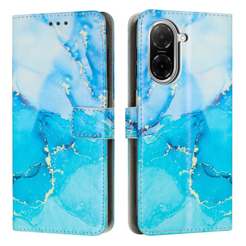 Leren Hoesje Poco C71 Marmerdesign Bescherming Hoesje