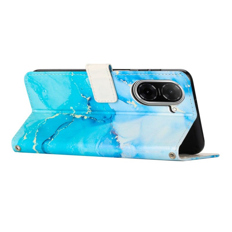 Leren Hoesje Poco C71 Marmerdesign Bescherming Hoesje