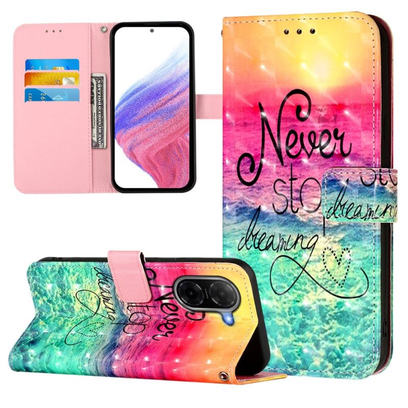 Leren Hoesje Poco C71 Never Stop Dreaming