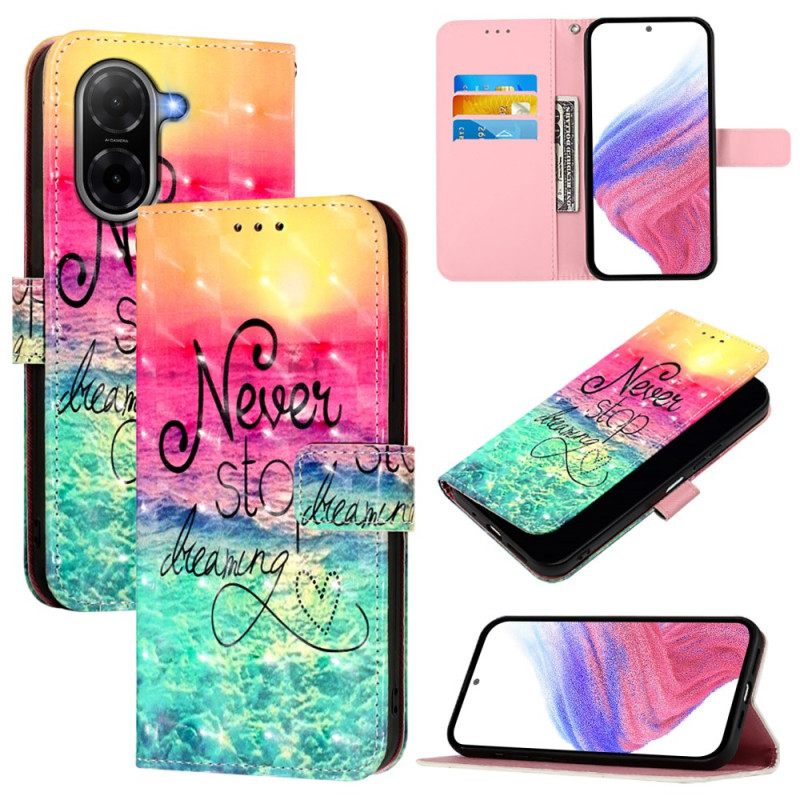 Leren Hoesje Poco C71 Never Stop Dreaming