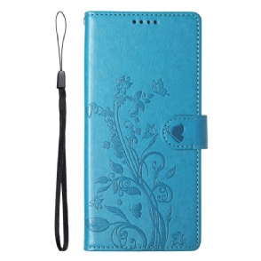 Leren Hoesje Voor Poco C71 Bloemenprint