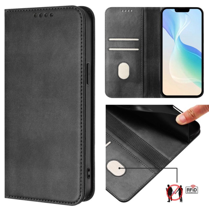 Leren Hoesje Voor Poco C71 Retro Design Rfid-bescherming