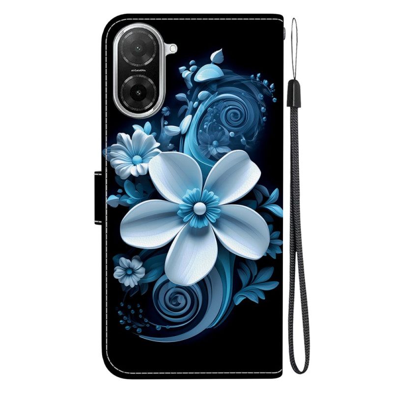 Leren Hoesje Voor Poco C71 Zwarte Orchidee