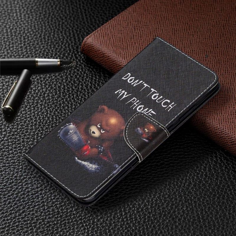 Folio-hoesje voor Nokia 5.3 Raak Mijn Telefoon Niet Aan Met Een Beer