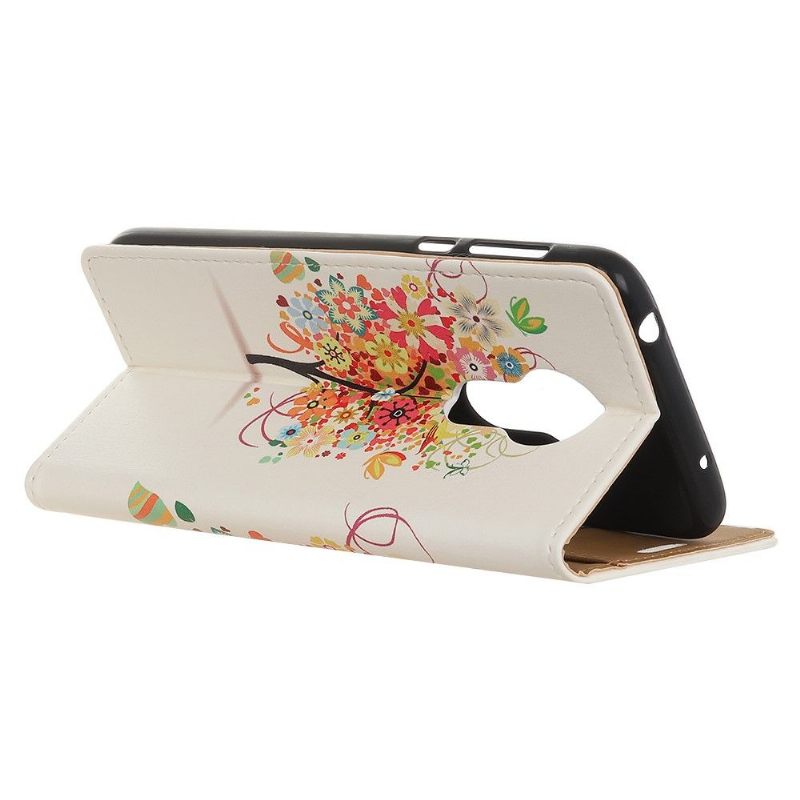 Leren Hoesje voor Nokia 5.3 Bescherming Bloemenboom