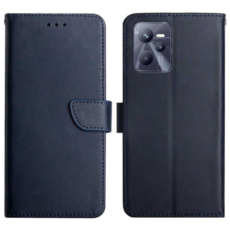 Folio-hoesje voor Realme C35 Anti-fall Glad Leer