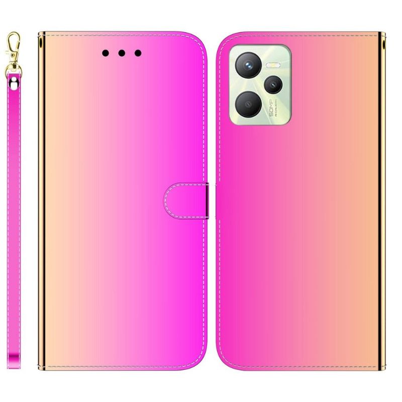 Leren Hoesje voor Realme C35 Spiegeleffect Van Kunstleer