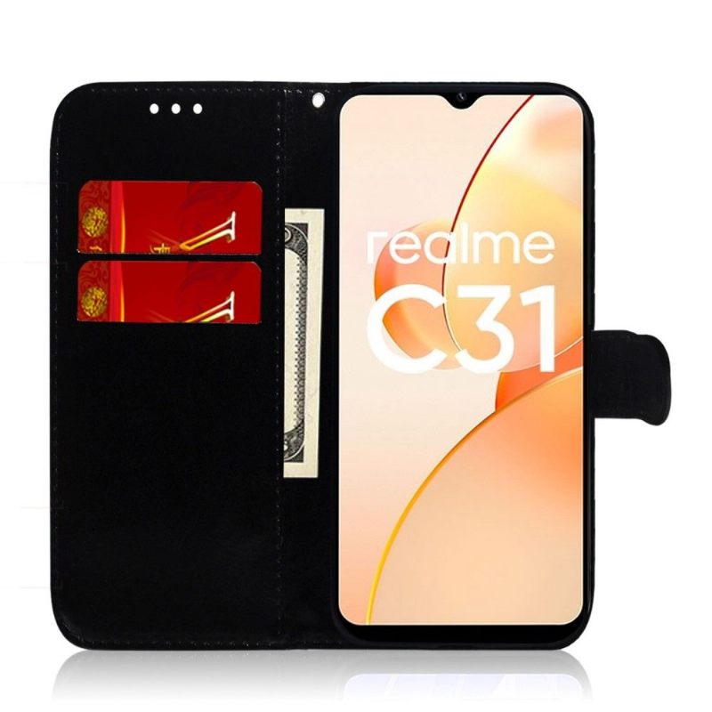 Leren Hoesje voor Realme C35 Spiegeleffect Van Kunstleer