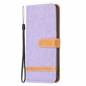 Folio-hoesje voor iPhone 14 Pro Met Ketting Band Van Stof En Leereffect