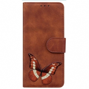 Leren Hoesje voor iPhone 14 Pro Vlinder Elegantie
