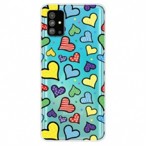 Hoesje voor Samsung Galaxy S20 Plus / S20 Plus 5G Veelkleurige Harten