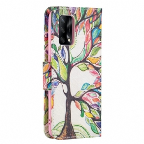 Folio-hoesje voor Oppo A74 4G Boomtekening
