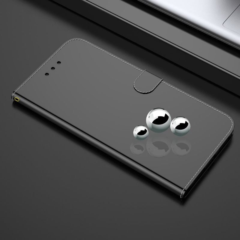 Folio-hoesje voor Oppo A74 4G Spiegeleffect Van Imitatieleer