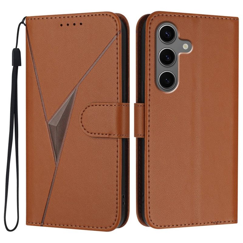 Bescherming Hoesje Samsung Galaxy S25 5g Koord Met Driehoekig Patroon