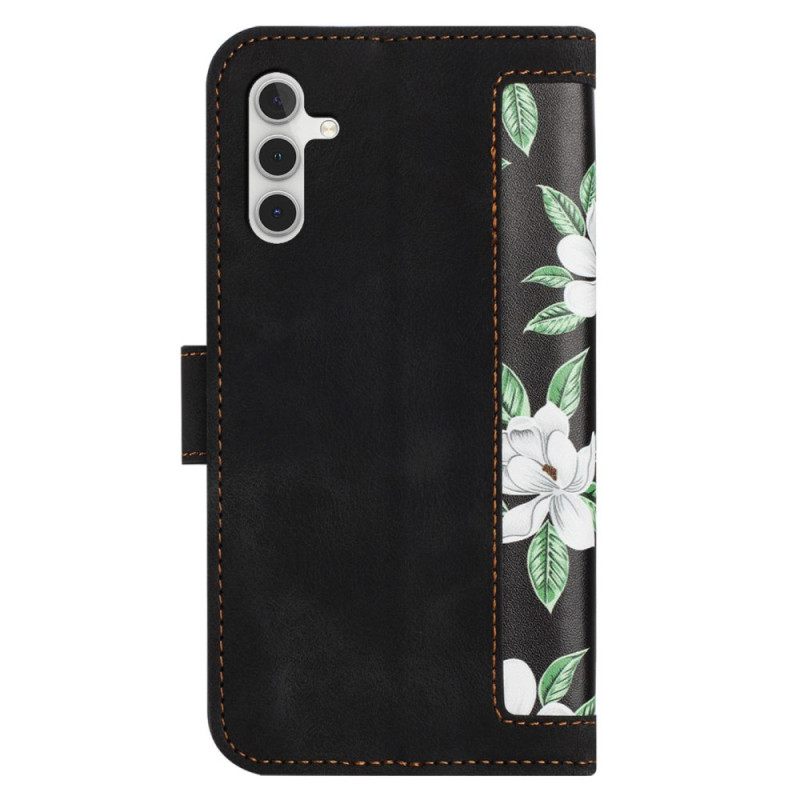 Bescherming Hoesje Samsung Galaxy S25 5g Portemonnee Met Bloemenprint