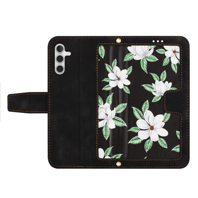 Bescherming Hoesje Samsung Galaxy S25 5g Portemonnee Met Bloemenprint