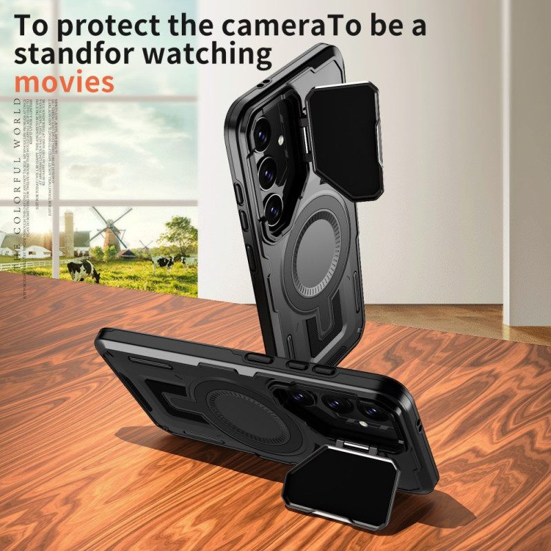 Case Hoesje Samsung Galaxy S25 5g Telefoonhoesje Magsafe Compatibele Houder En Lensbeschermer