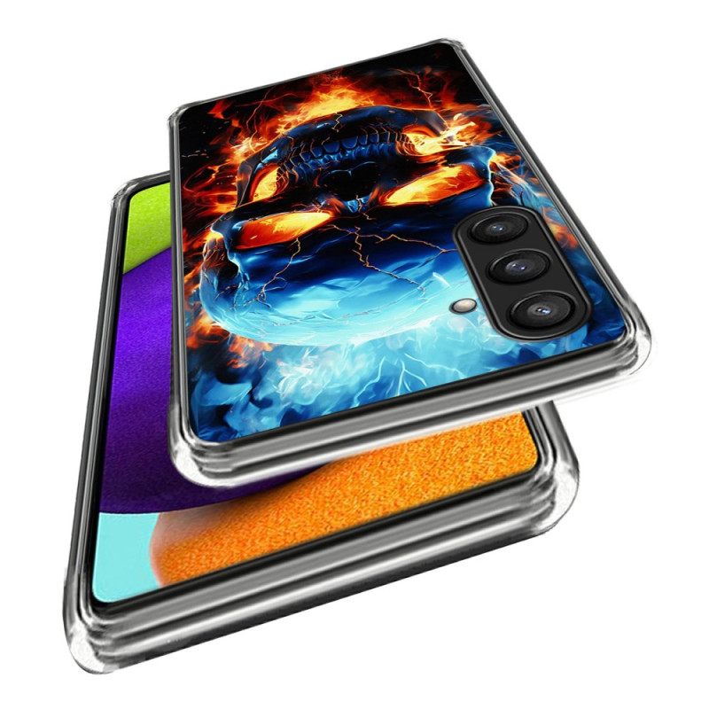 Case Hoesje Samsung Galaxy S25 5g Telefoonhoesje Vlammende Schedel