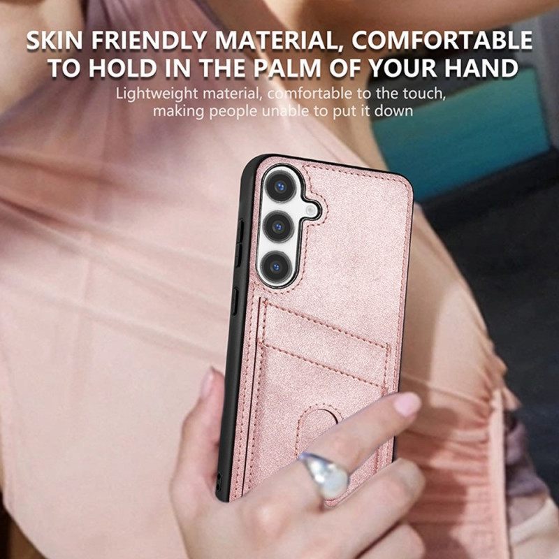 Cover Hoesje Samsung Galaxy S25 5g Telefoonhoesje Kaarthouder Van Getextureerd Leer