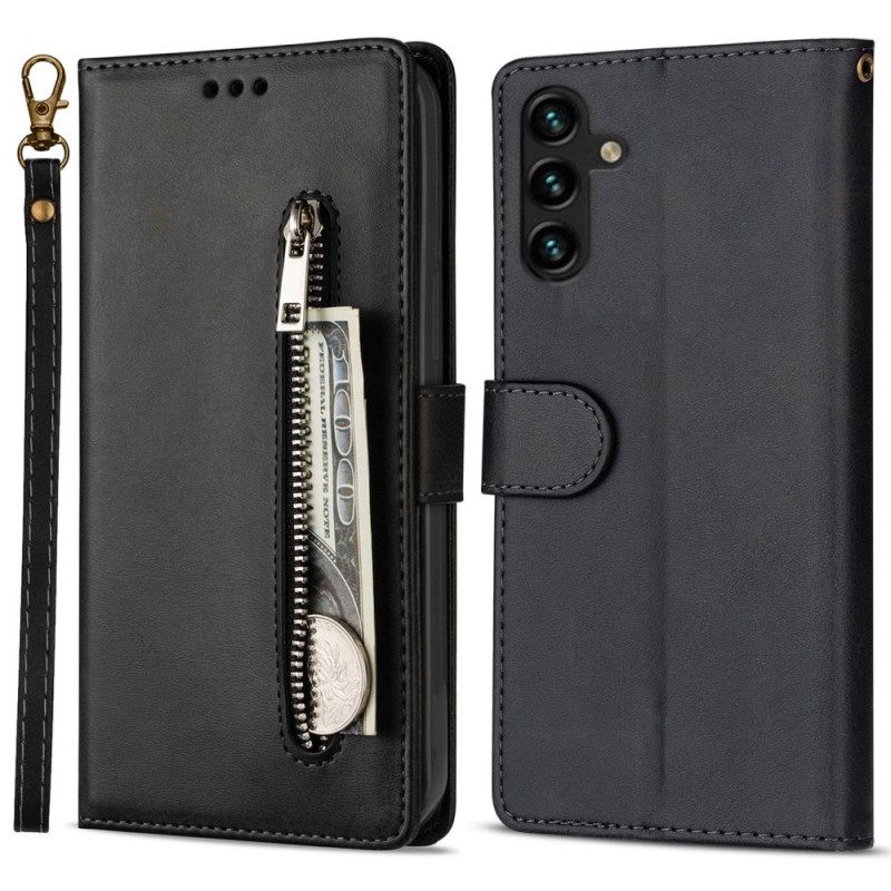 Flip Case Leren Samsung Galaxy S25 5g Portemonnee Met Bandje