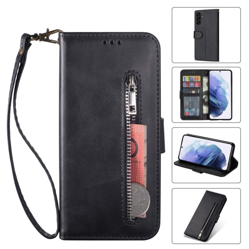 Flip Case Leren Samsung Galaxy S25 5g Portemonnee Met Bandje