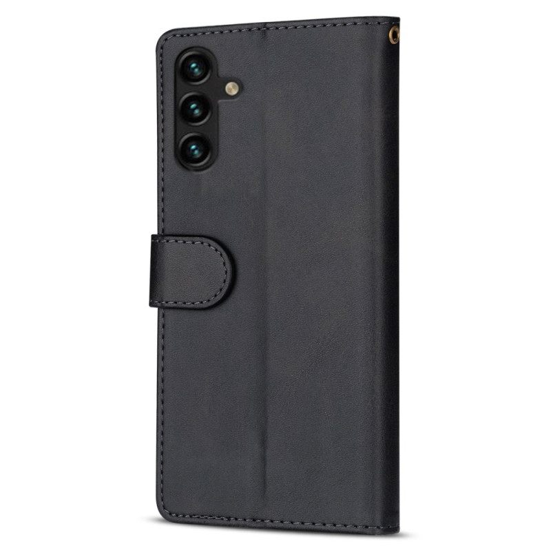Flip Case Leren Samsung Galaxy S25 5g Portemonnee Met Bandje