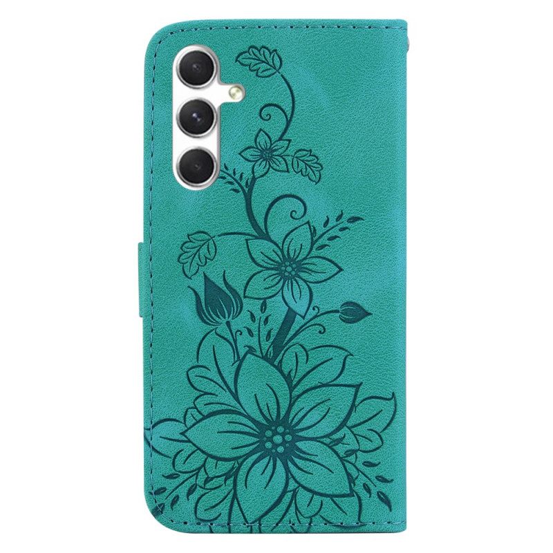 Folio-hoesje Samsung Galaxy S25 5g Bloemenprint