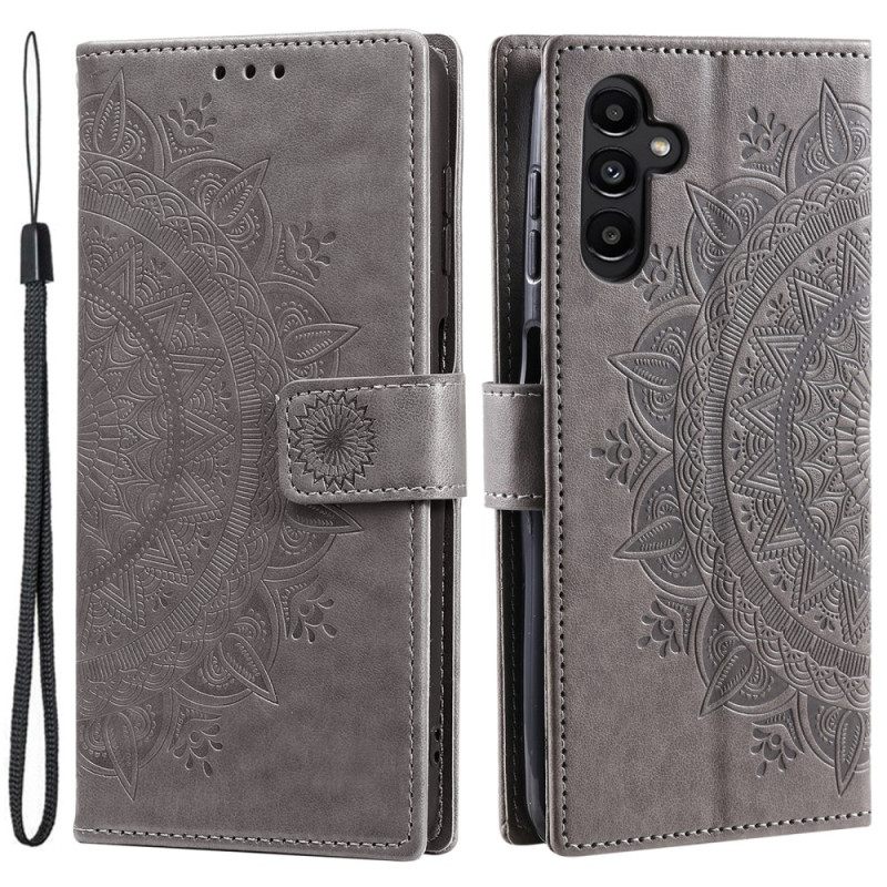 Folio-hoesje Samsung Galaxy S25 5g Portemonnee Met Mandala Zon En Koord