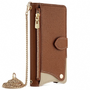 Folio-hoesje Samsung Galaxy S25 5g Spiegel En Ketting