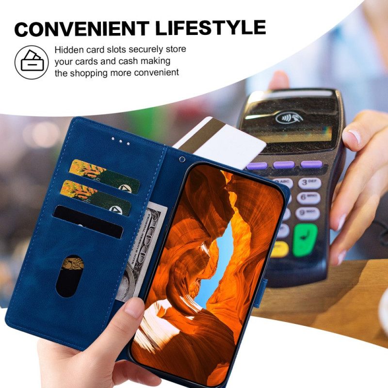 Folio-hoesje Samsung Galaxy S25 5g Telefoonhoesje Bloemenkantpatroon