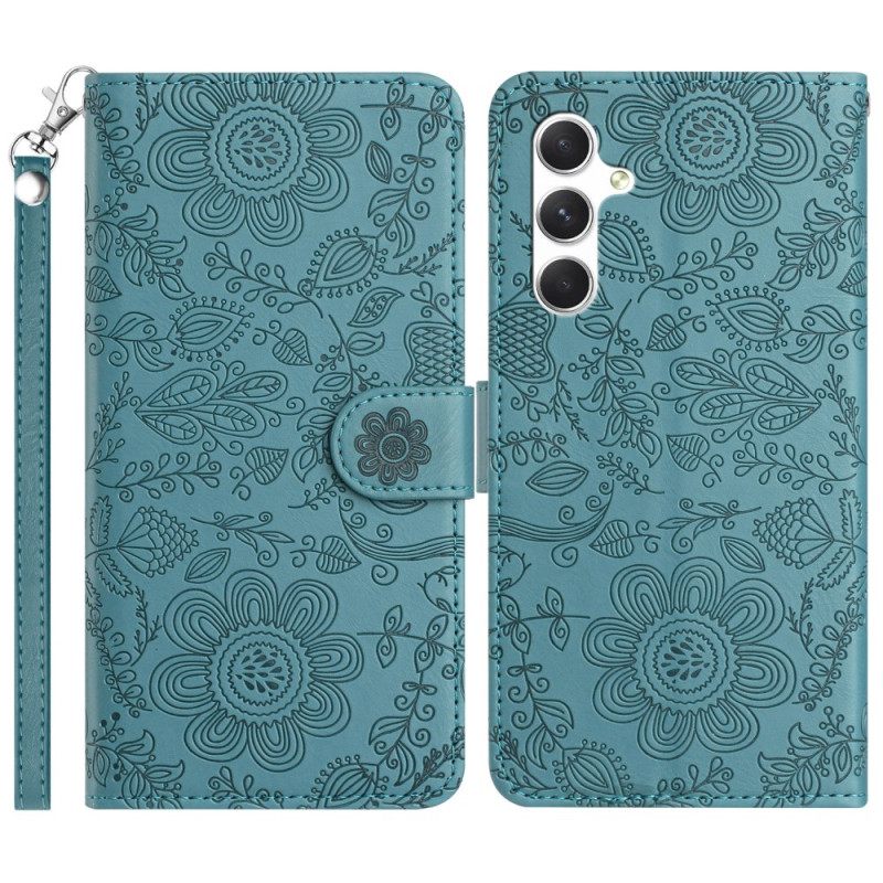 Folio-hoesje Samsung Galaxy S25 5g Telefoonhoesje Bloemenprint