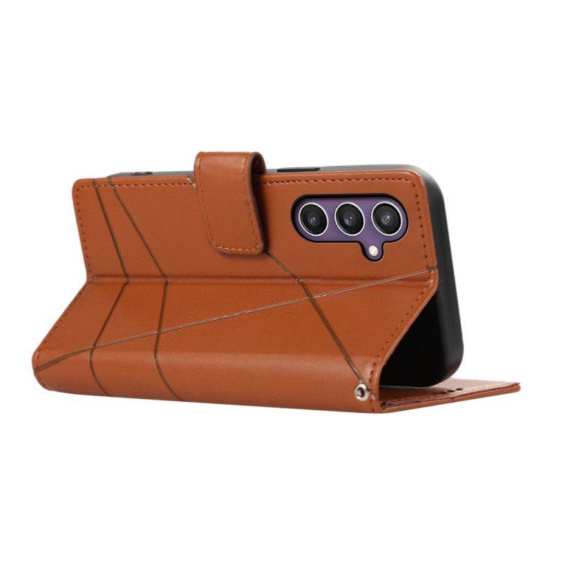 Folio-hoesje Samsung Galaxy S25 5g Telefoonhoesje Lijnen En 3 Kaarthouders