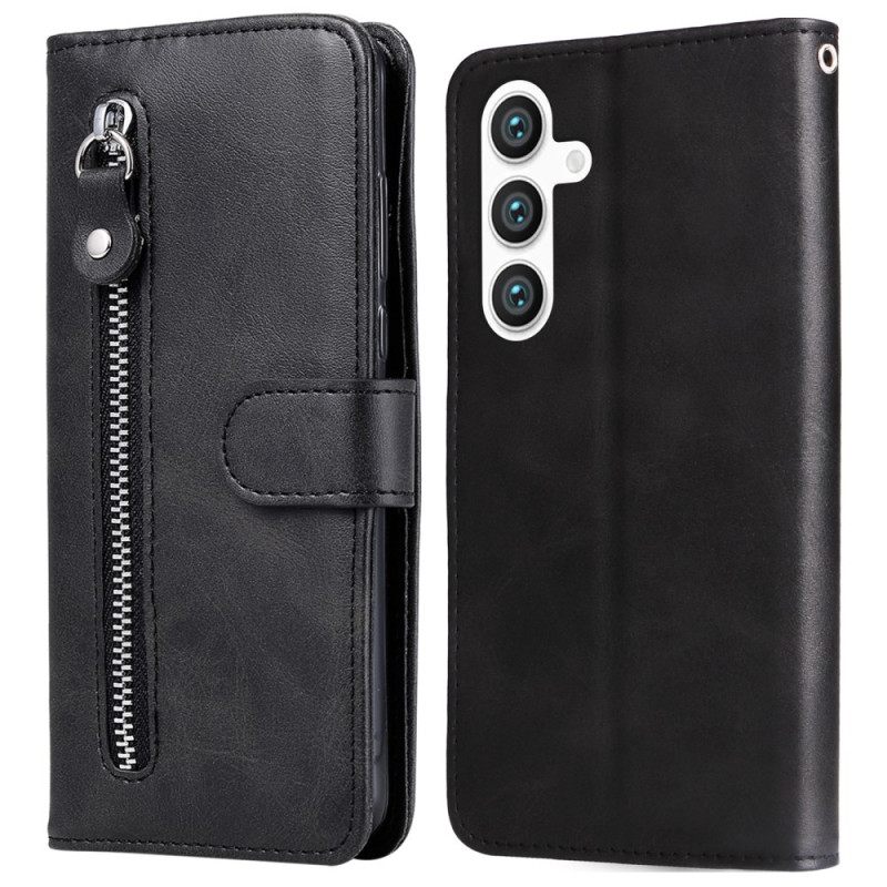 Folio-hoesje Samsung Galaxy S25 5g Telefoonhoesje Portemonnee Met Rits